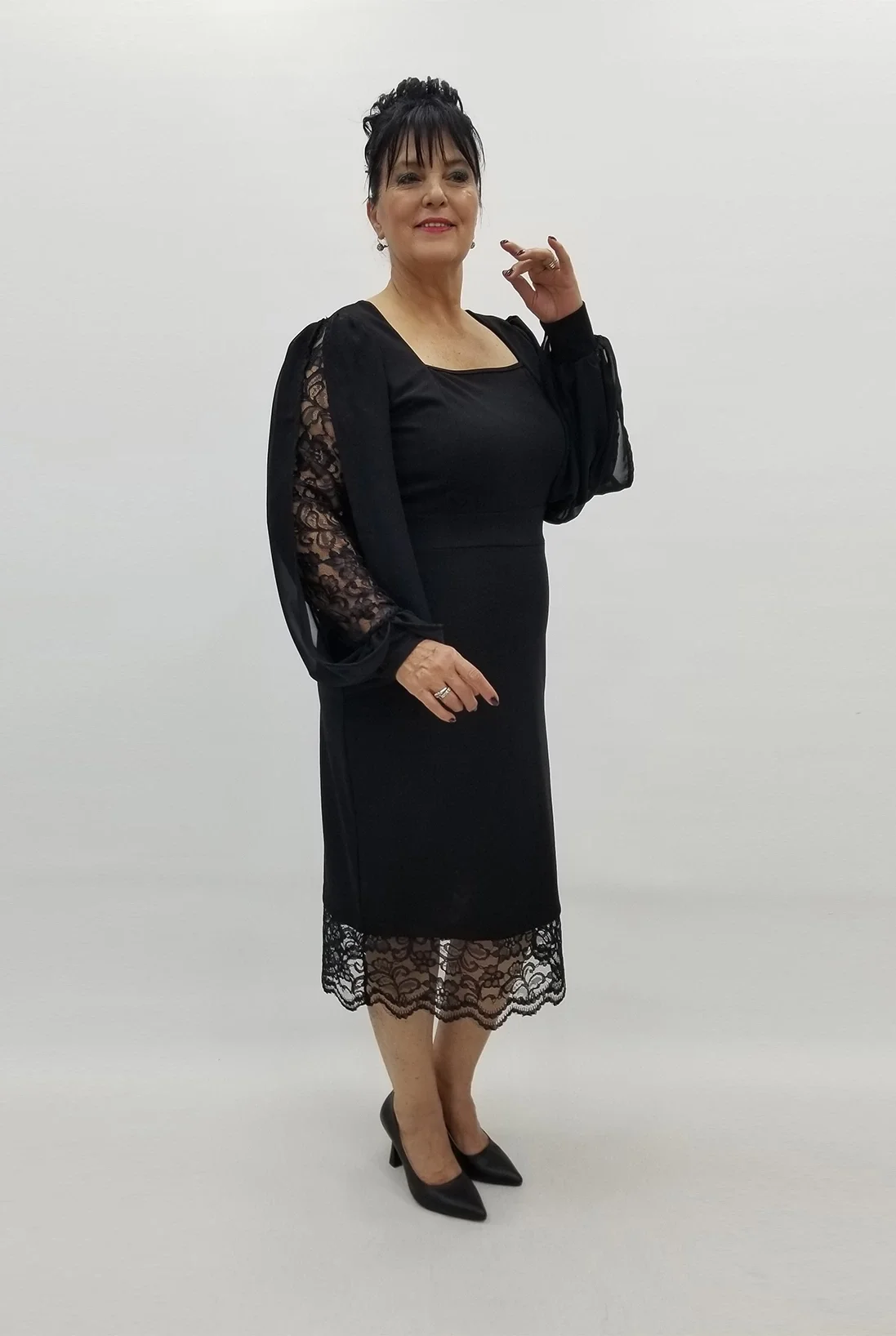 Miraggio Büyük Beden Elbise 99112 SİYAH