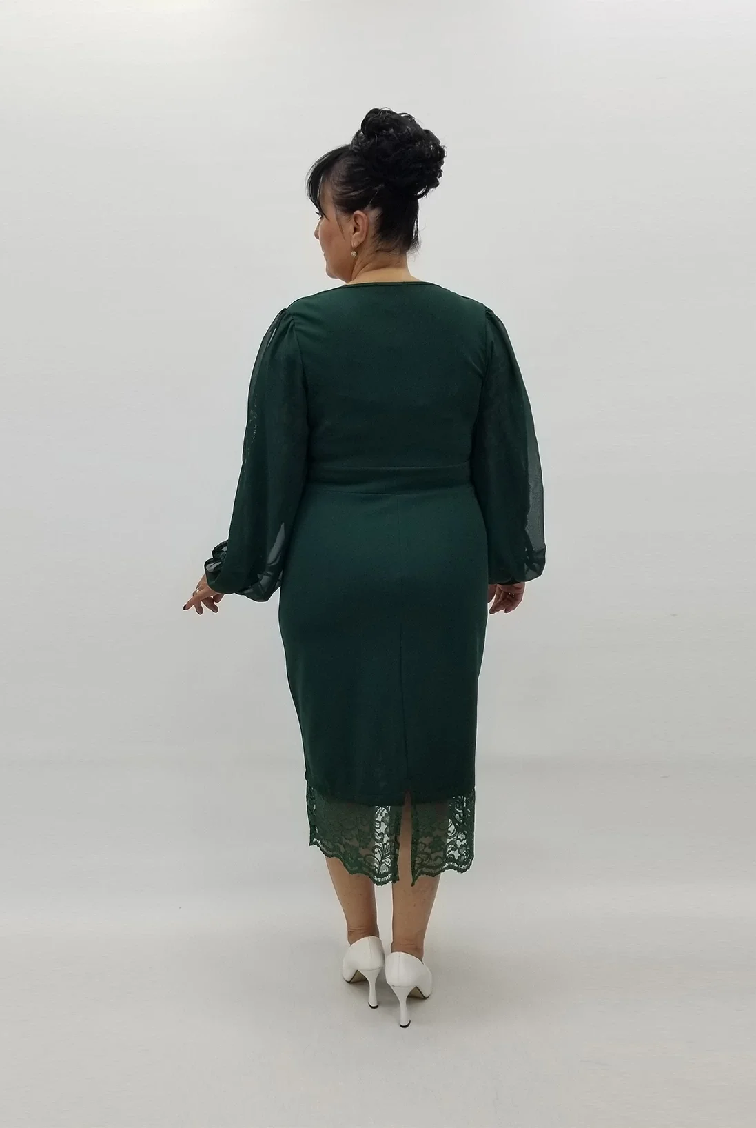 Miraggio Büyük Beden Elbise 99112 YEŞİL