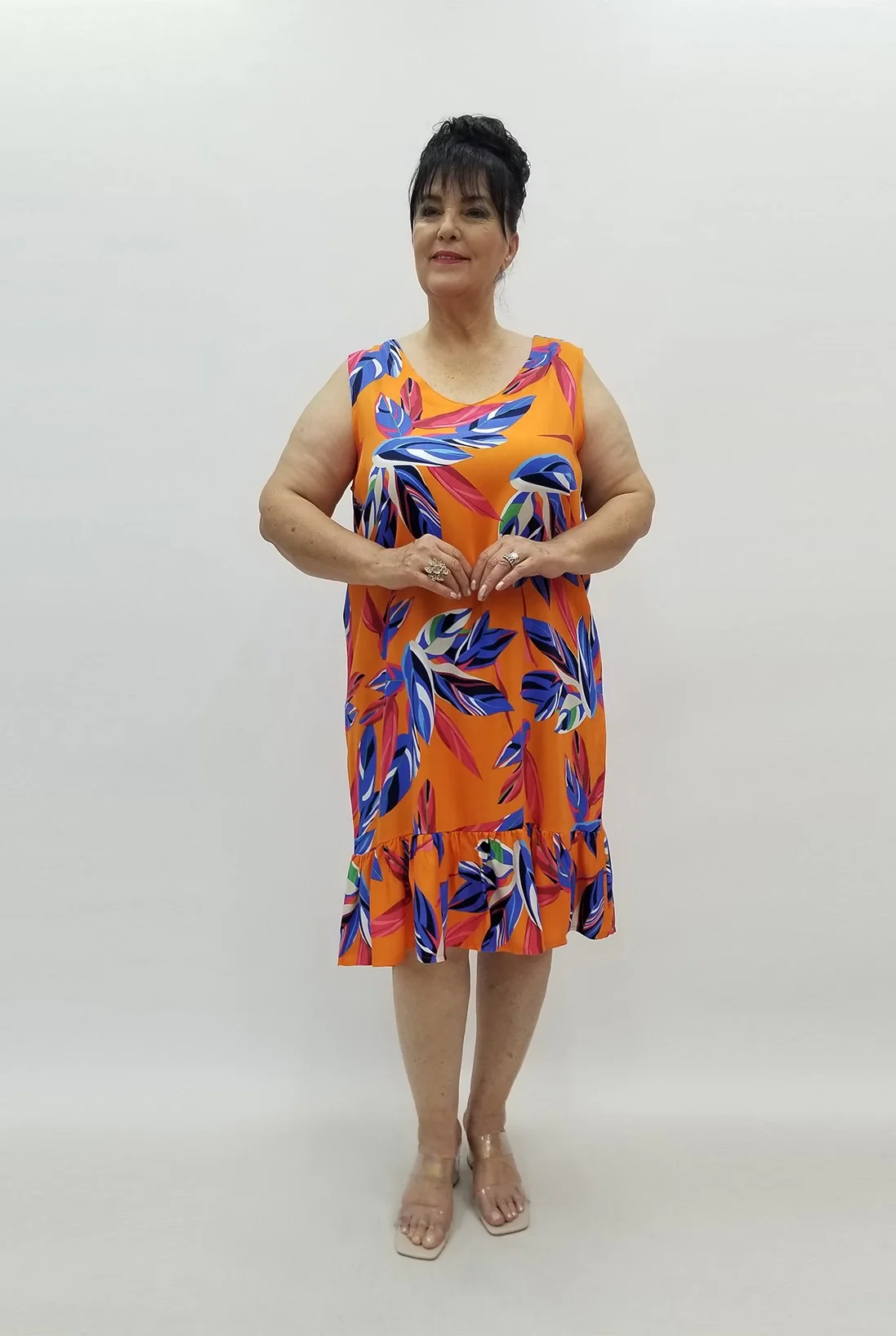 Miraggio Büyük Beden Elbise 99219 ORANJ