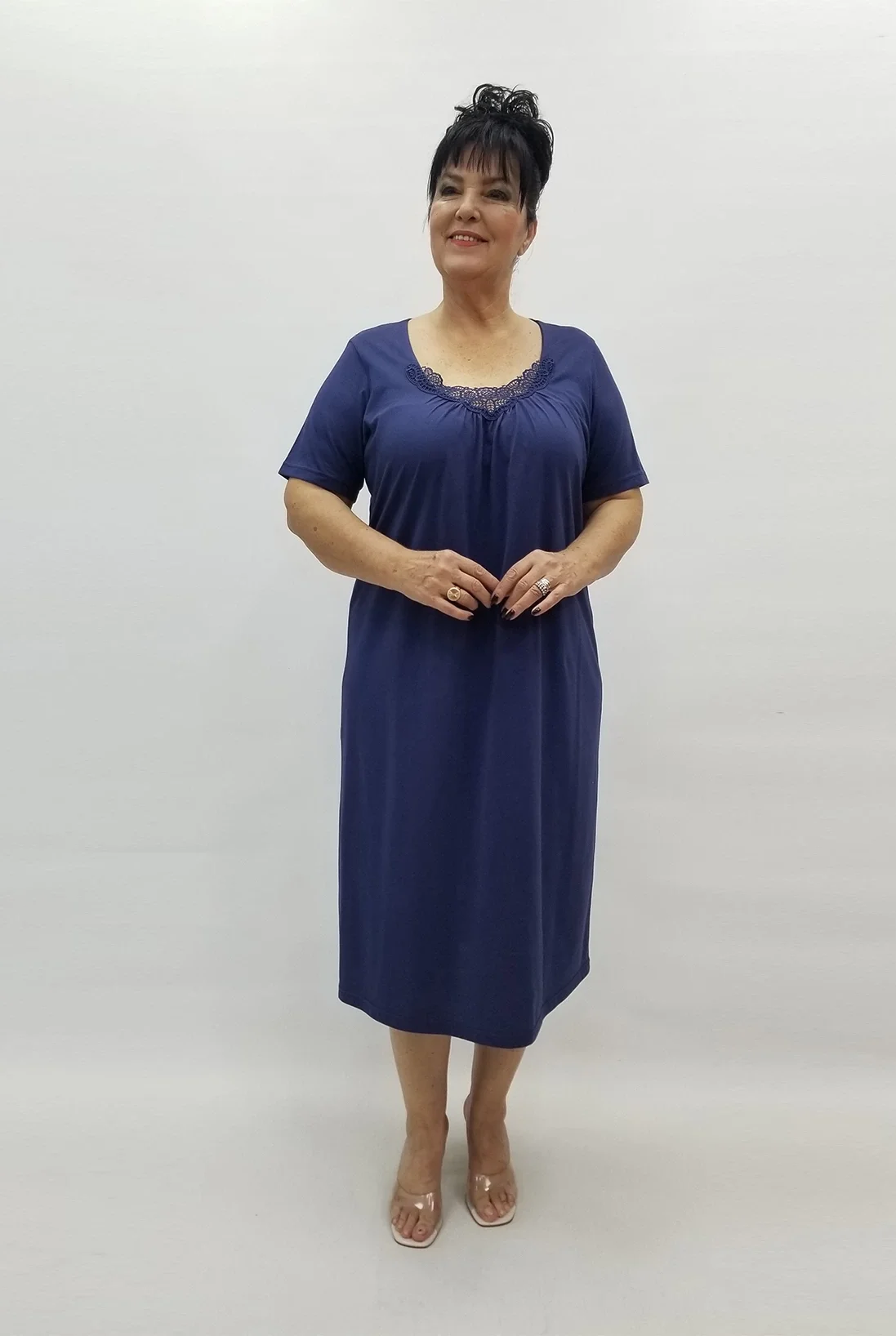 Miraggio Büyük Beden Elbise 99296 LACİVERT