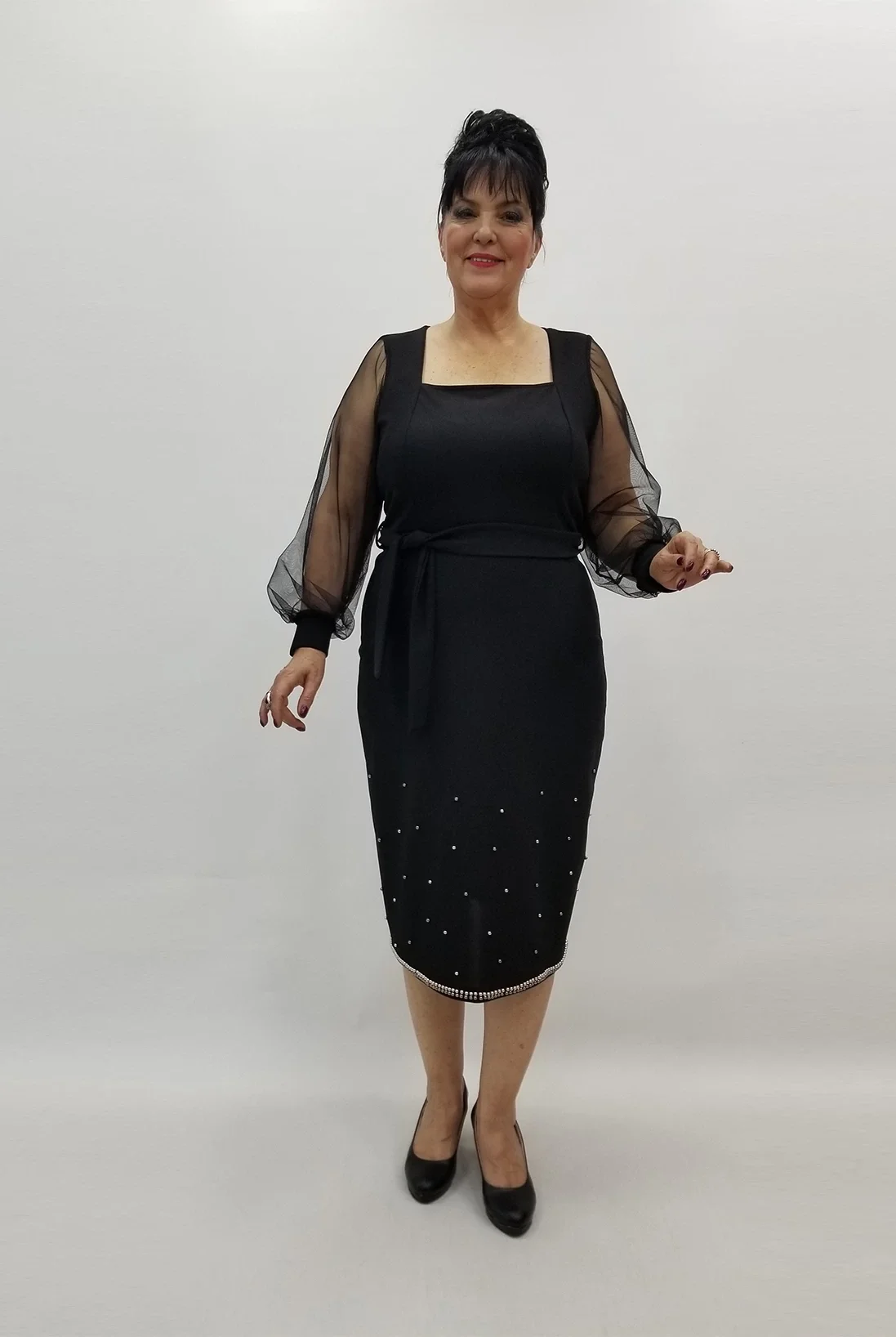 Miraggio Büyük Beden Elbise 99323 SİYAH