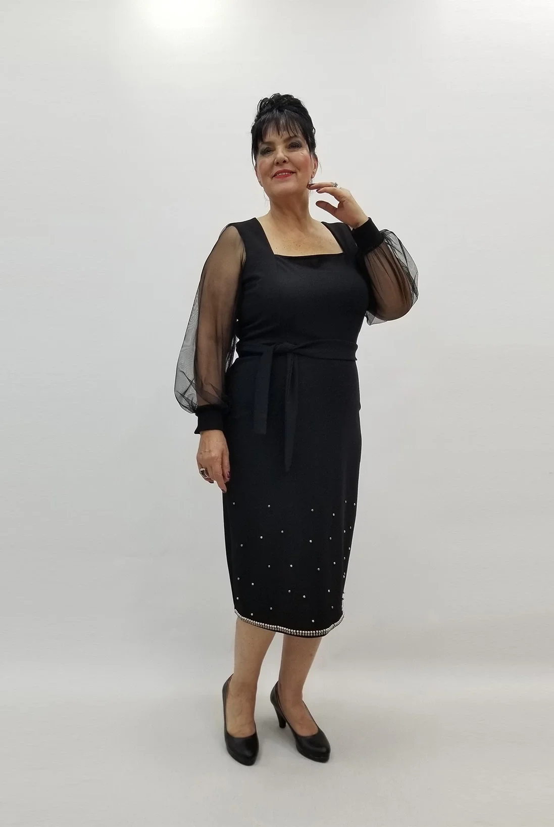 Miraggio Büyük Beden Elbise 99323 SİYAH