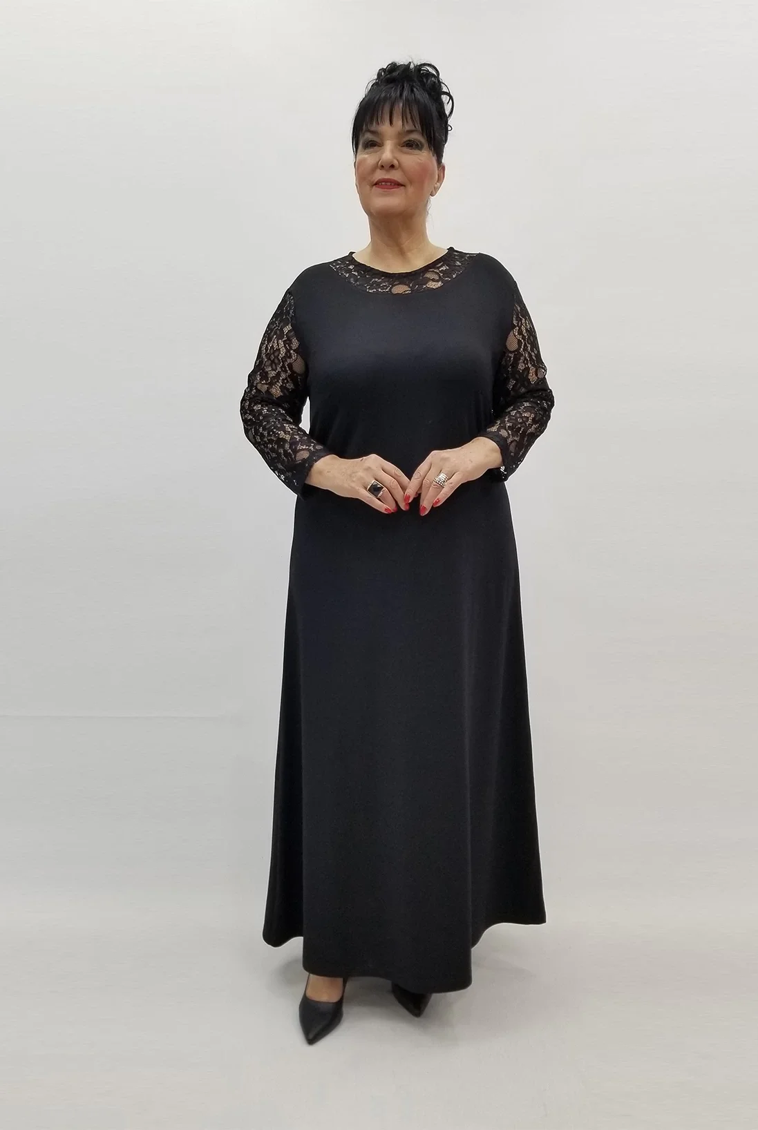 Miraggio Büyük Beden Elbise 99428 SİYAH