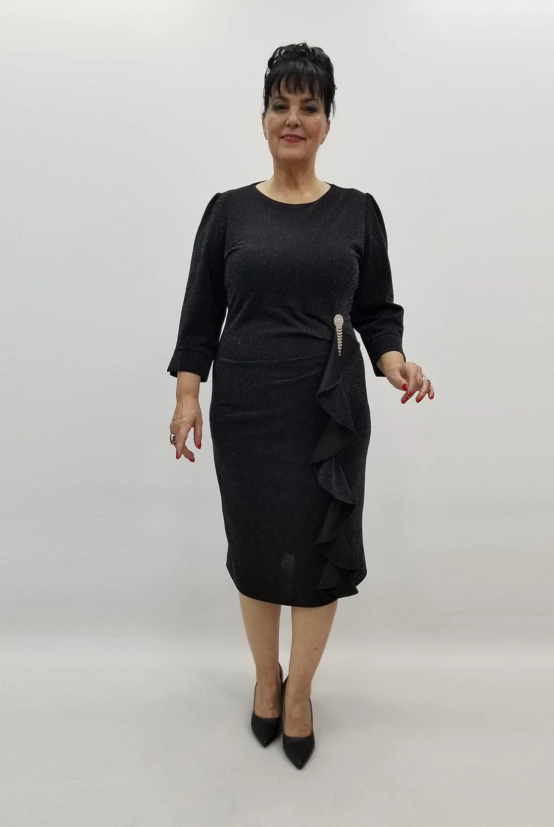 Miraggio Büyük Beden Elbise 99436 SİYAH