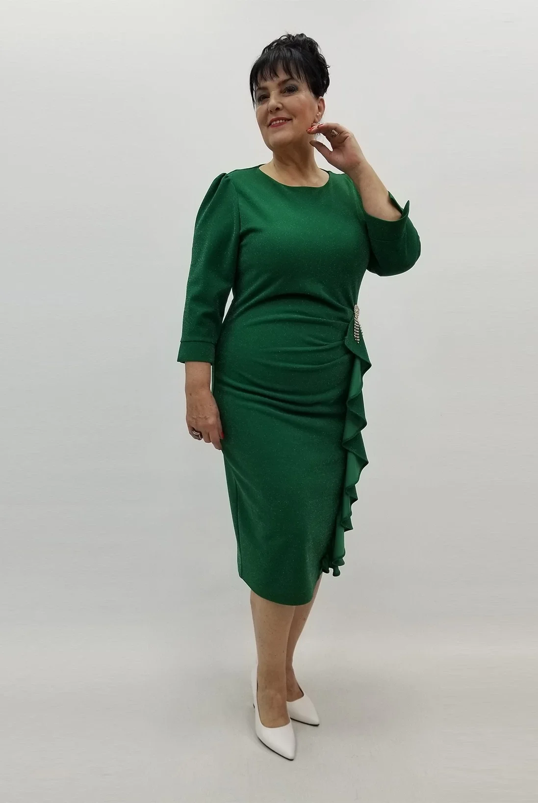 Miraggio Büyük Beden Elbise 99436 YEŞİL