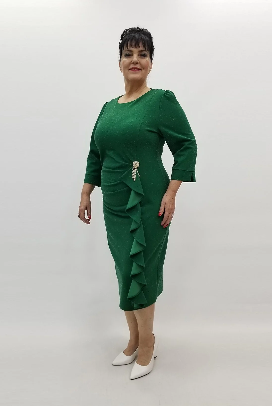 Miraggio Büyük Beden Elbise 99436 YEŞİL