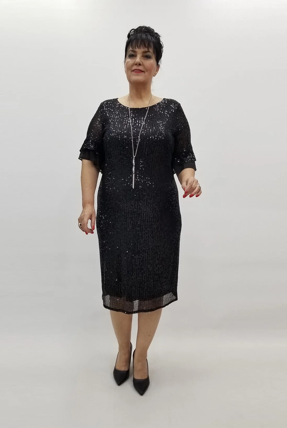 Miraggio Büyük Beden Elbise 99438 SİYAH