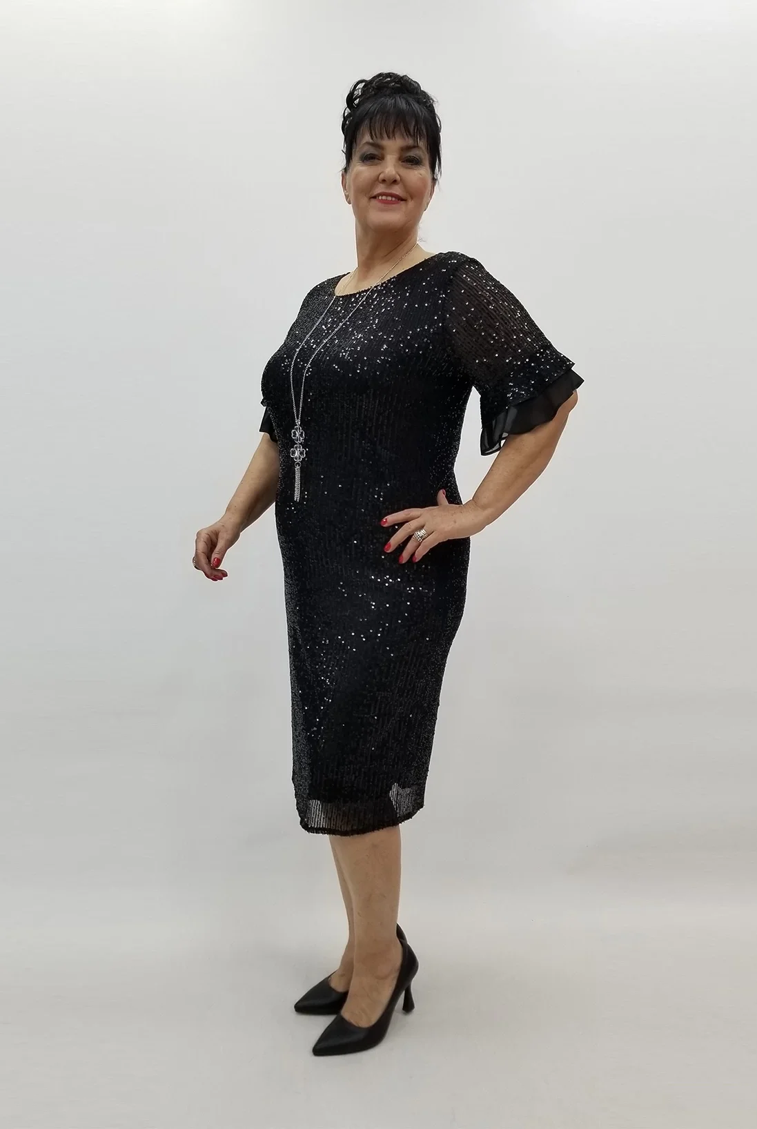 Miraggio Büyük Beden Elbise 99438 SİYAH