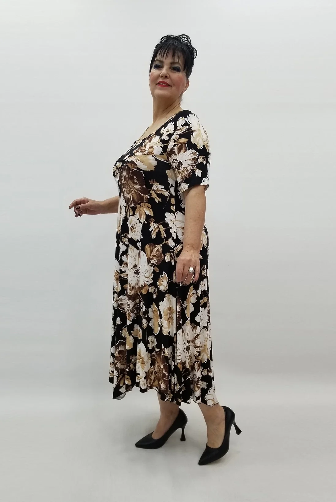 Miraggio Büyük Beden Elbise 99472 KAHVE