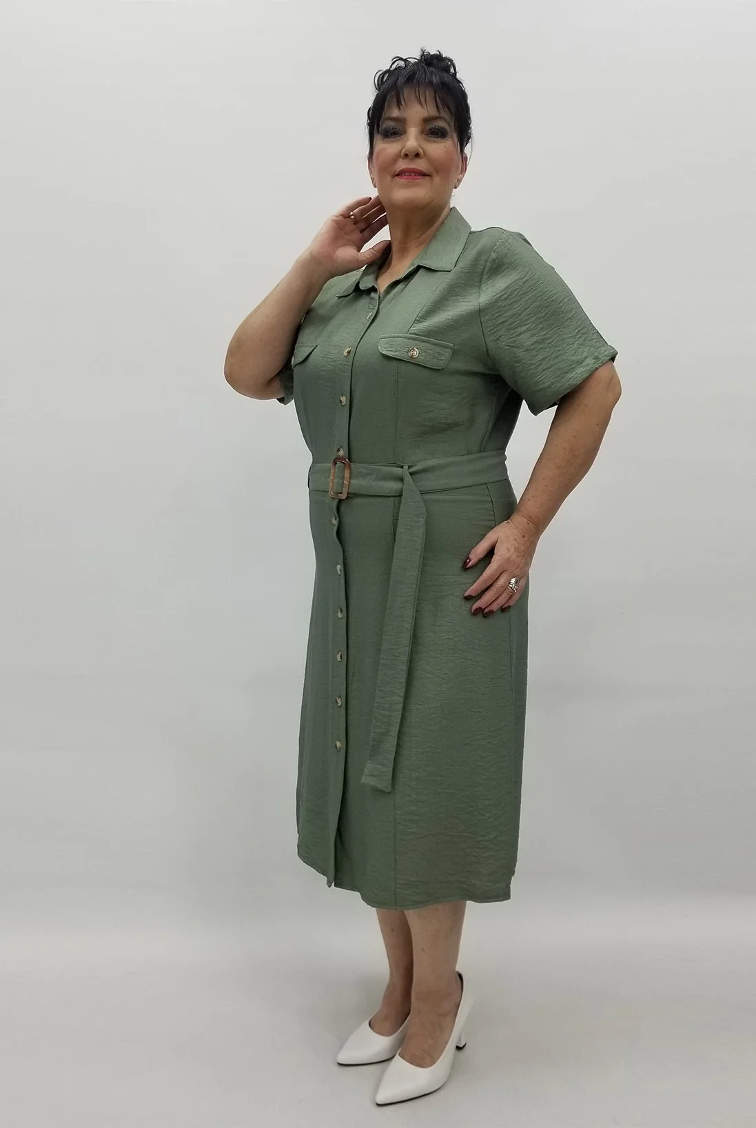 Miraggio Büyük Beden Elbise 99540 HAKİ