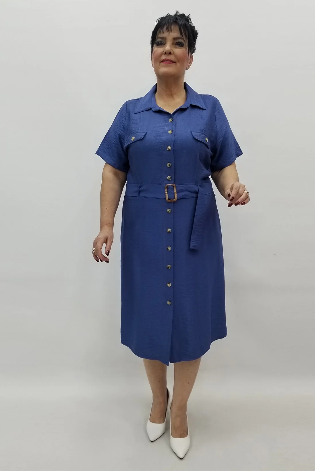 Miraggio Büyük Beden Elbise 99540 İNDİGO