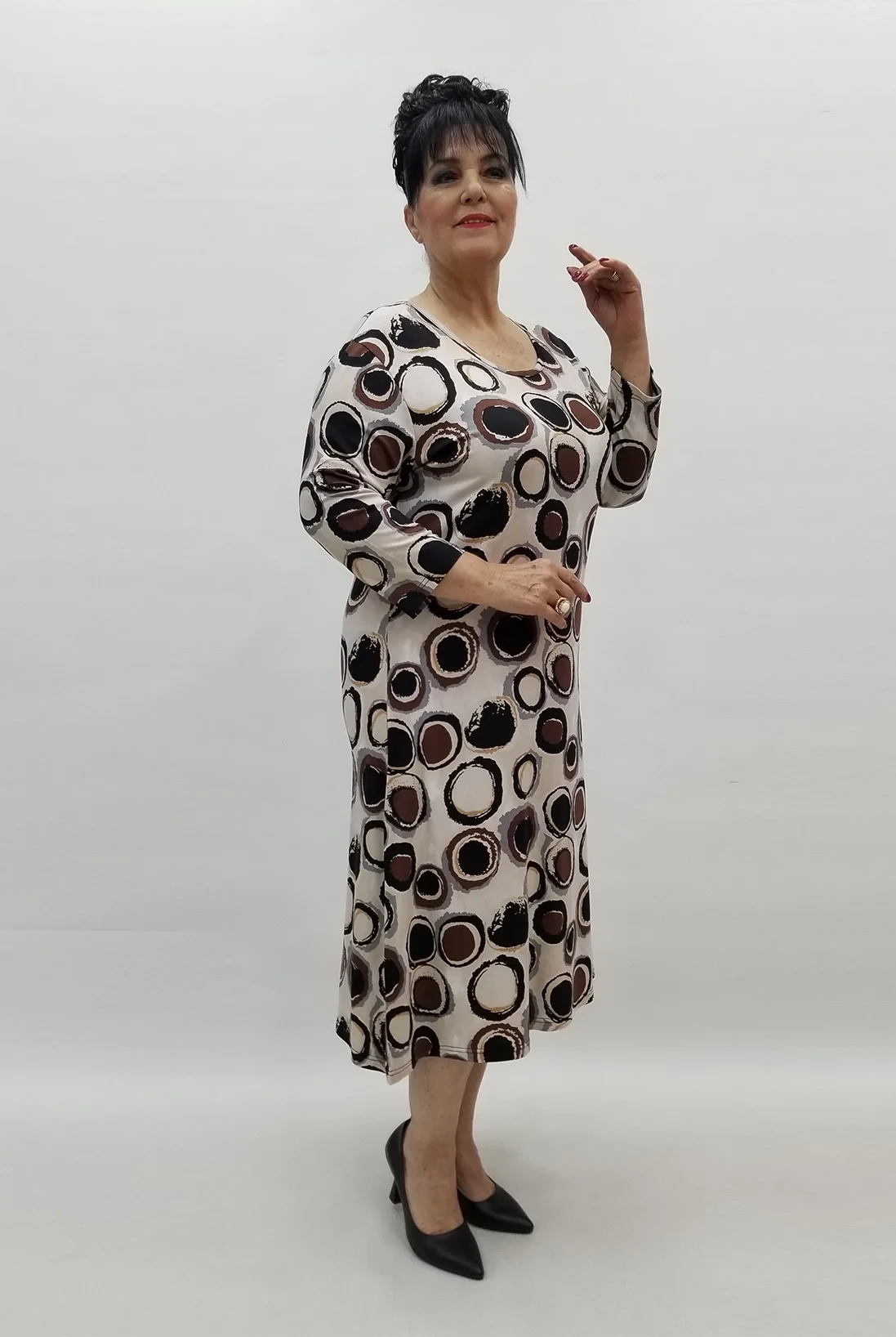 Miraggio Büyük Beden Elbise 99577 KAHVE