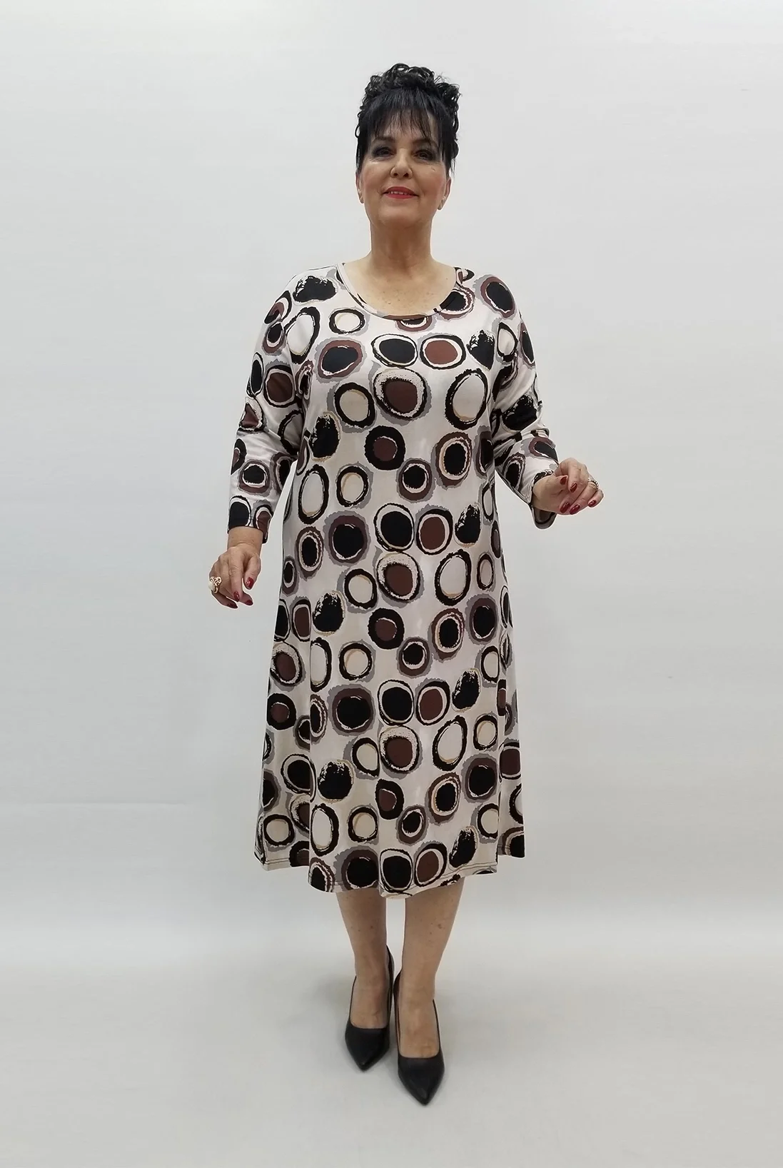 Miraggio Büyük Beden Elbise 99577 KAHVE