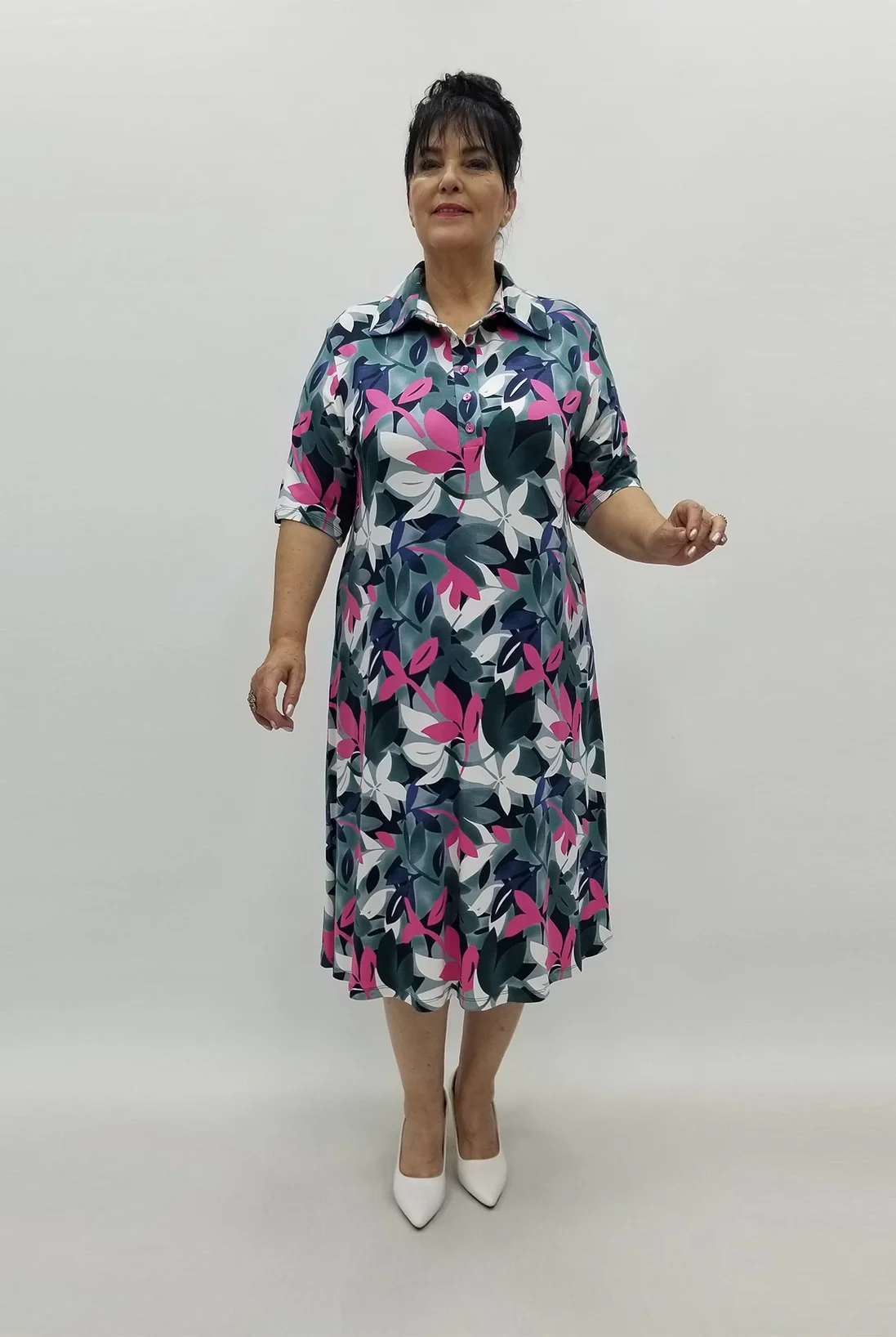 Miraggio Büyük Beden Elbise 99686 YEŞİL