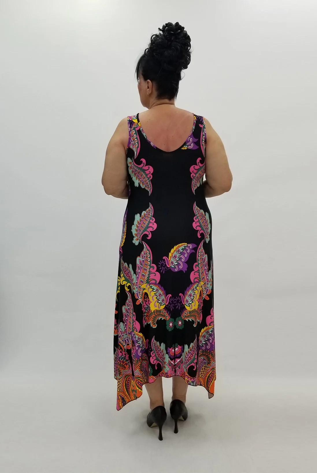 Miraggio Büyük Beden Elbise 99799 SİYAH/MOR