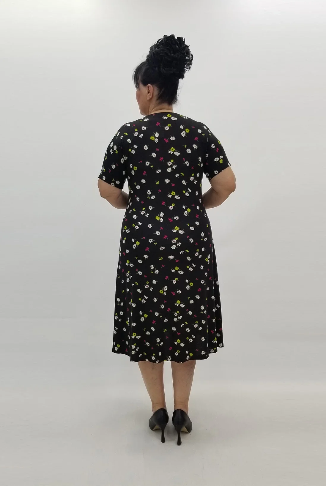 Miraggio Büyük Beden Elbise 99801 SİYAHÇİÇEKLİ