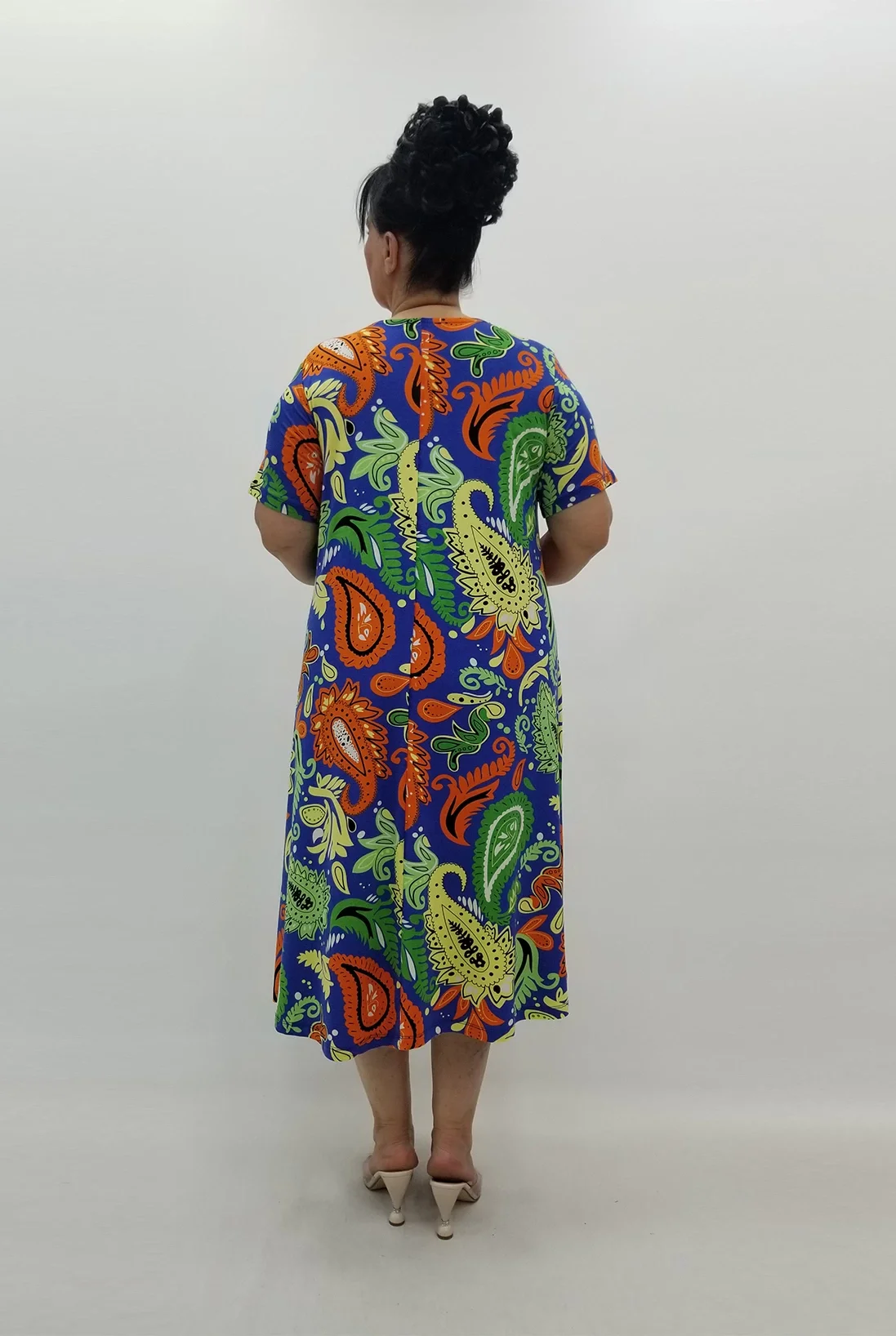 Miraggio Büyük Beden Elbise 99813 SAKS/YEŞİL