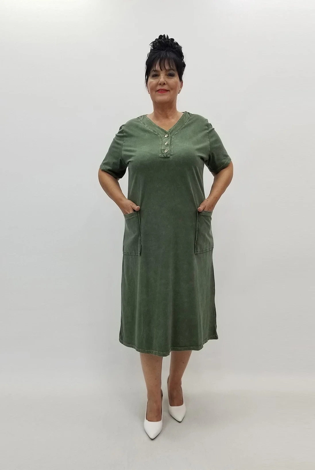 Miraggio Büyük Beden Elbise 99816 HAKİ