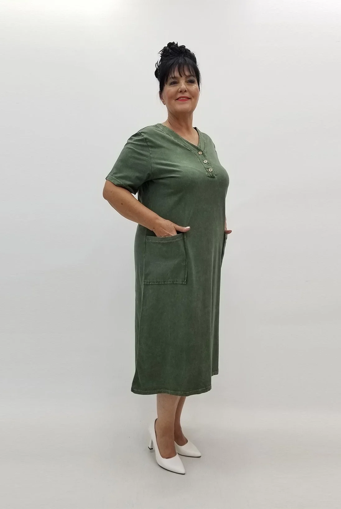Miraggio Büyük Beden Elbise 99816 HAKİ