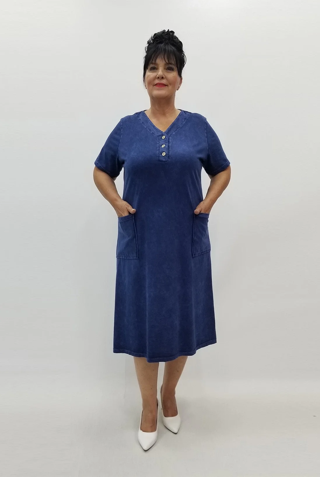 Miraggio Büyük Beden Elbise 99816 LACİVERT