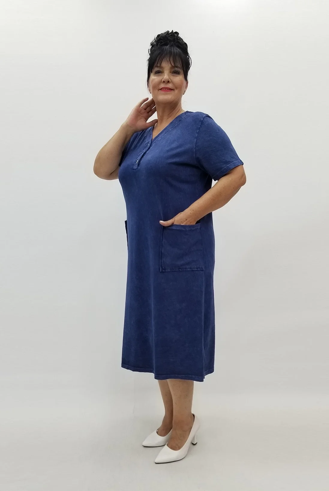 Miraggio Büyük Beden Elbise 99816 LACİVERT