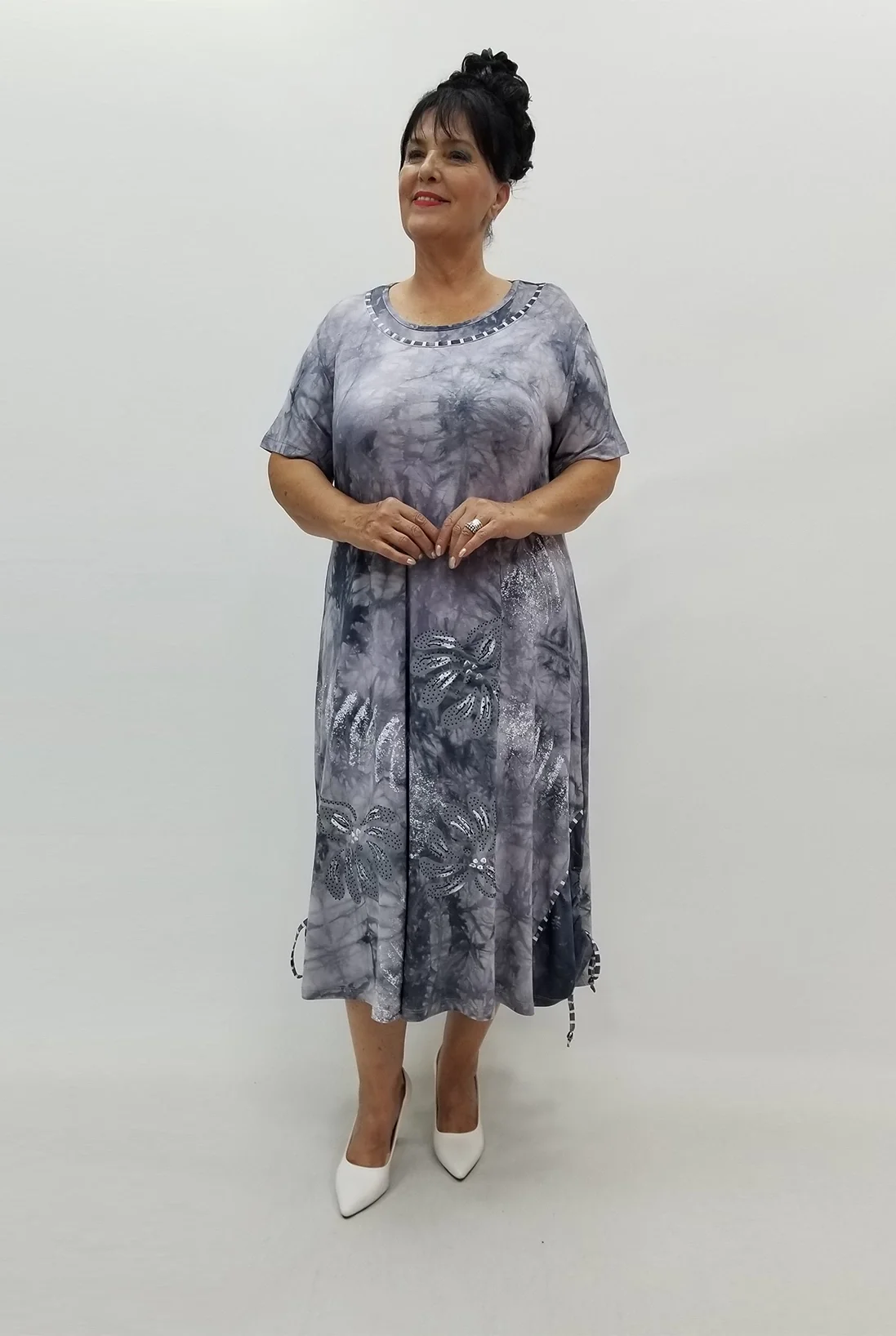 Miraggio Büyük Beden Elbise 99861 GRİ