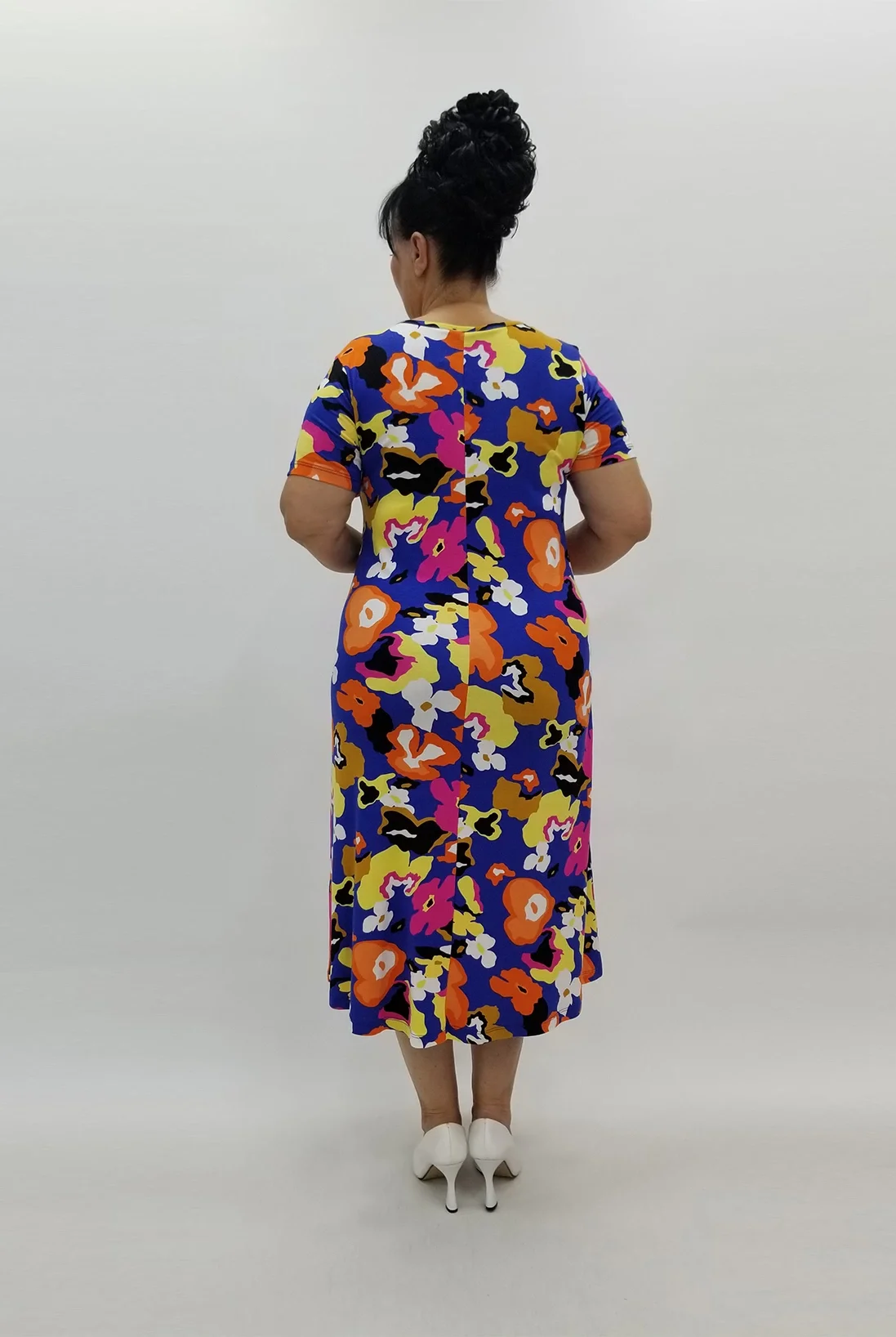 Miraggio Büyük Beden Elbise 99883 SAKS/ORANJ