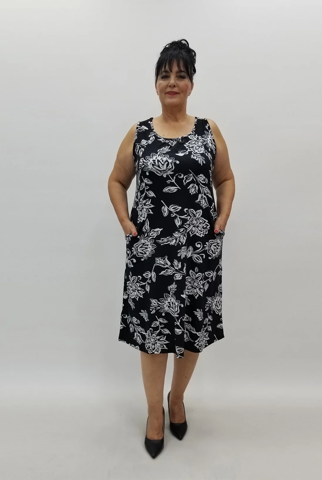 Miraggio Büyük Beden Elbise 99886 SİYAH/BEYAZ