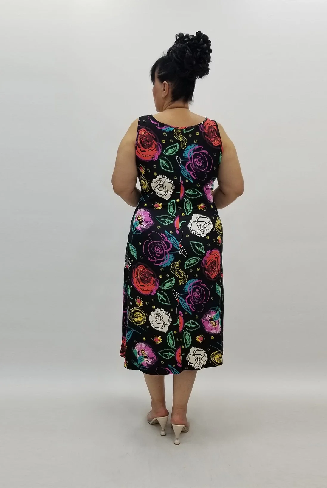 Miraggio Büyük Beden Elbise 99888 SİYAH/FUŞYA