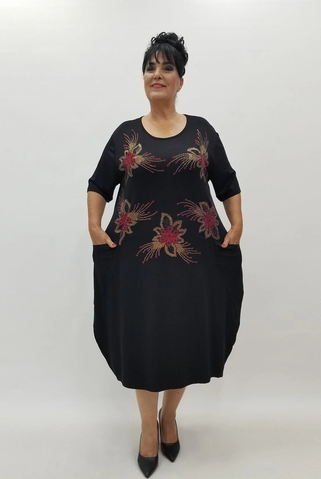 Miraggio Büyük Beden Elbise 99896 SİYAH