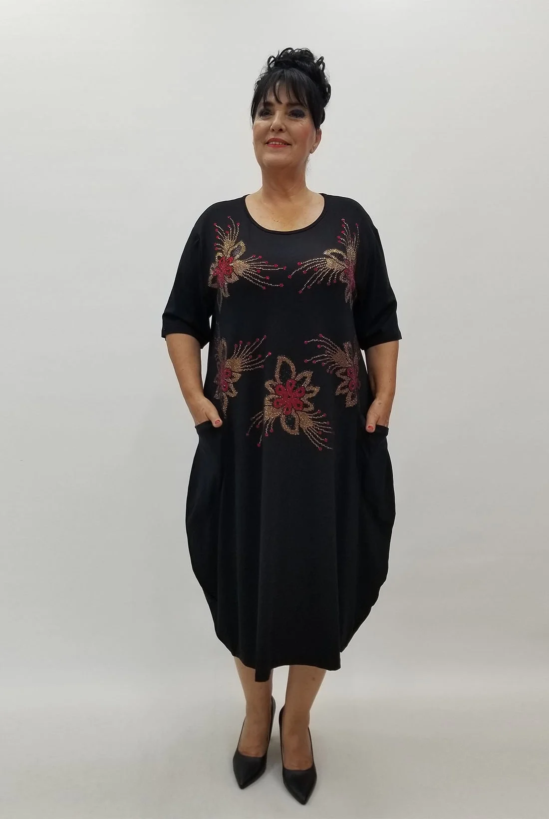 Miraggio Büyük Beden Elbise 99896 SİYAH