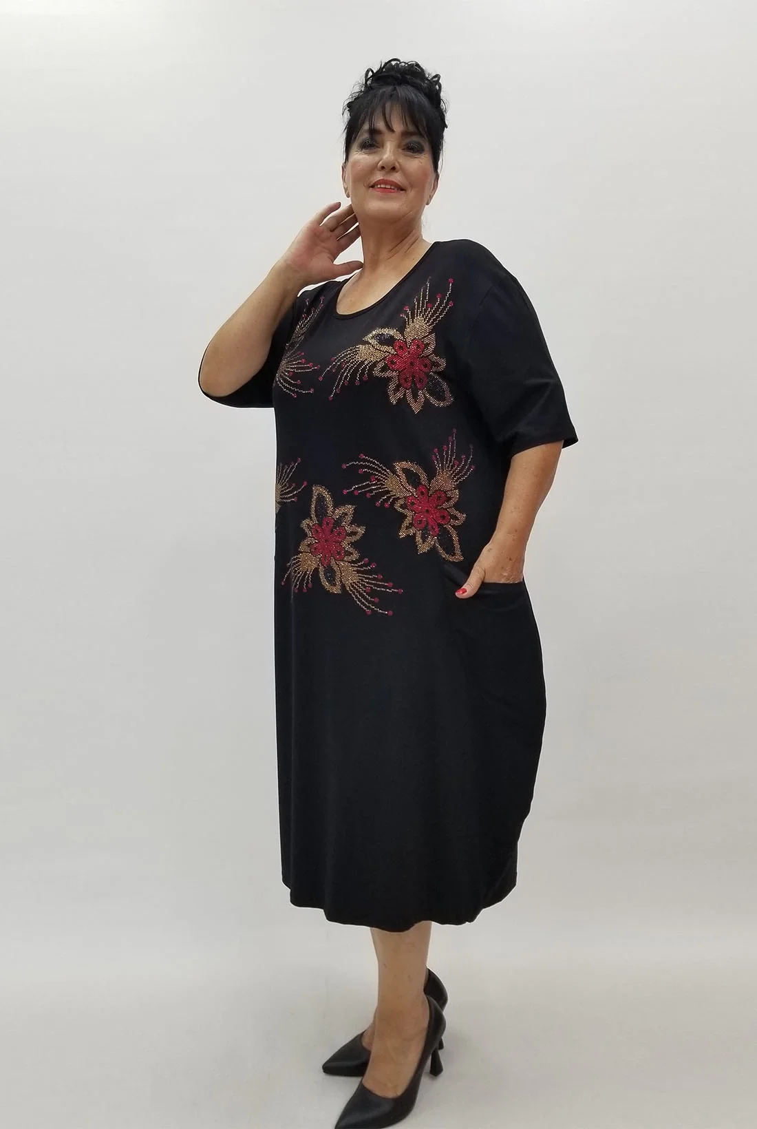 Miraggio Büyük Beden Elbise 99896 SİYAH