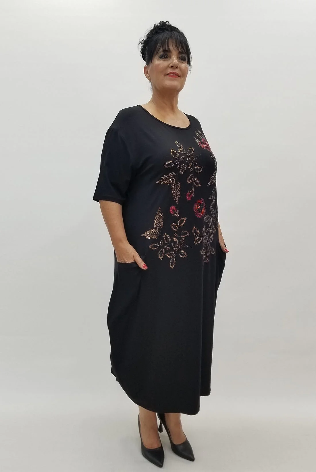 Miraggio Büyük Beden Elbise 99897 SİYAH