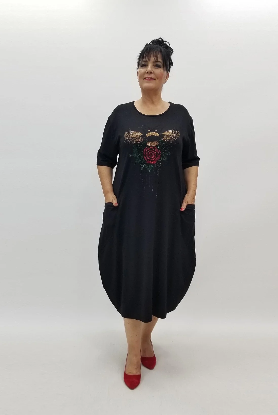 Miraggio Büyük Beden Elbise 99901 SİYAH