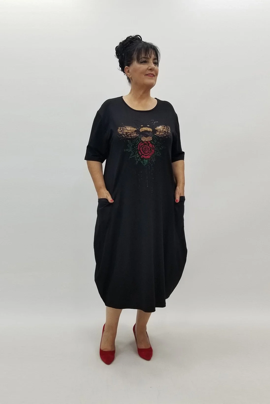 Miraggio Büyük Beden Elbise 99901 SİYAH