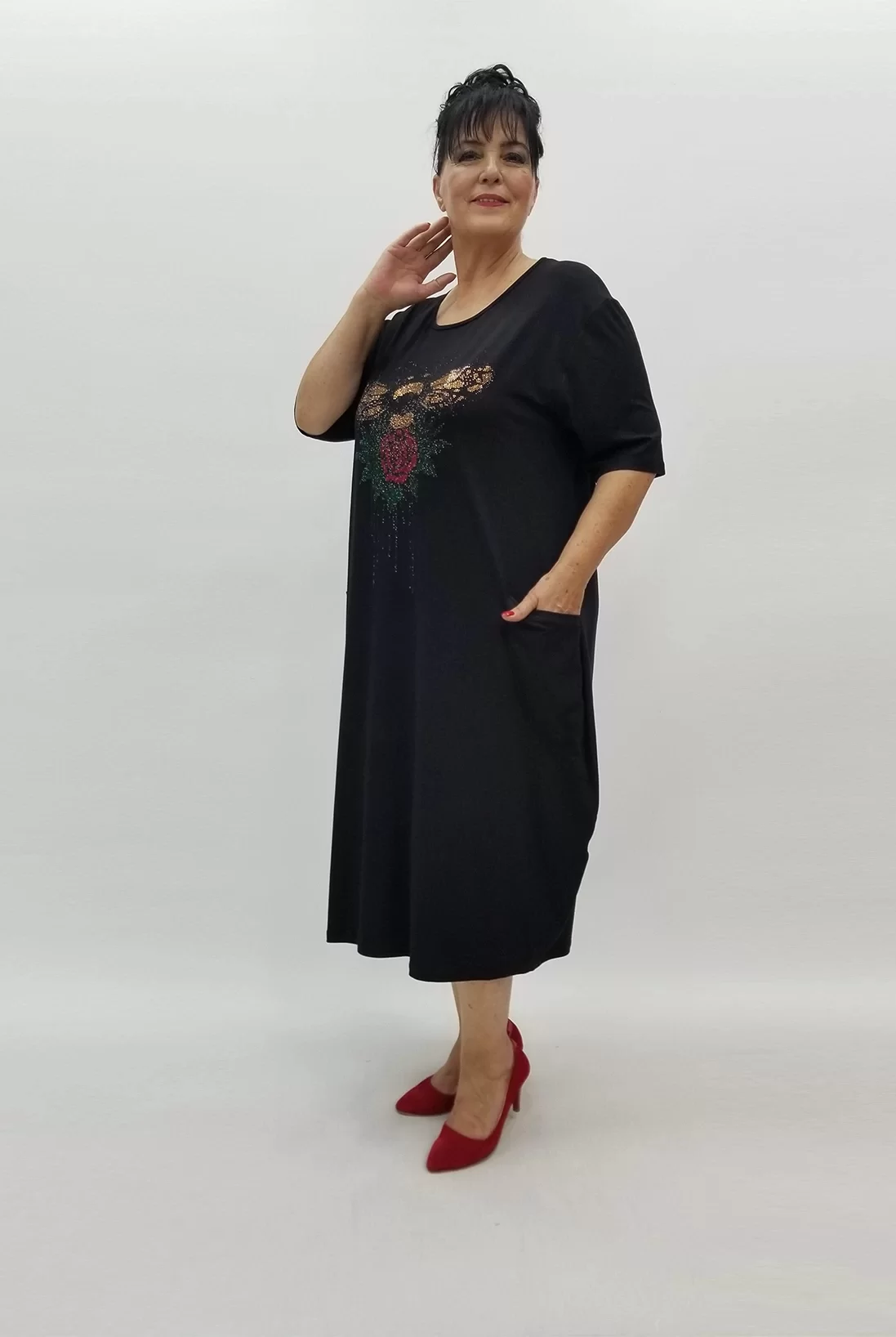 Miraggio Büyük Beden Elbise 99901 SİYAH