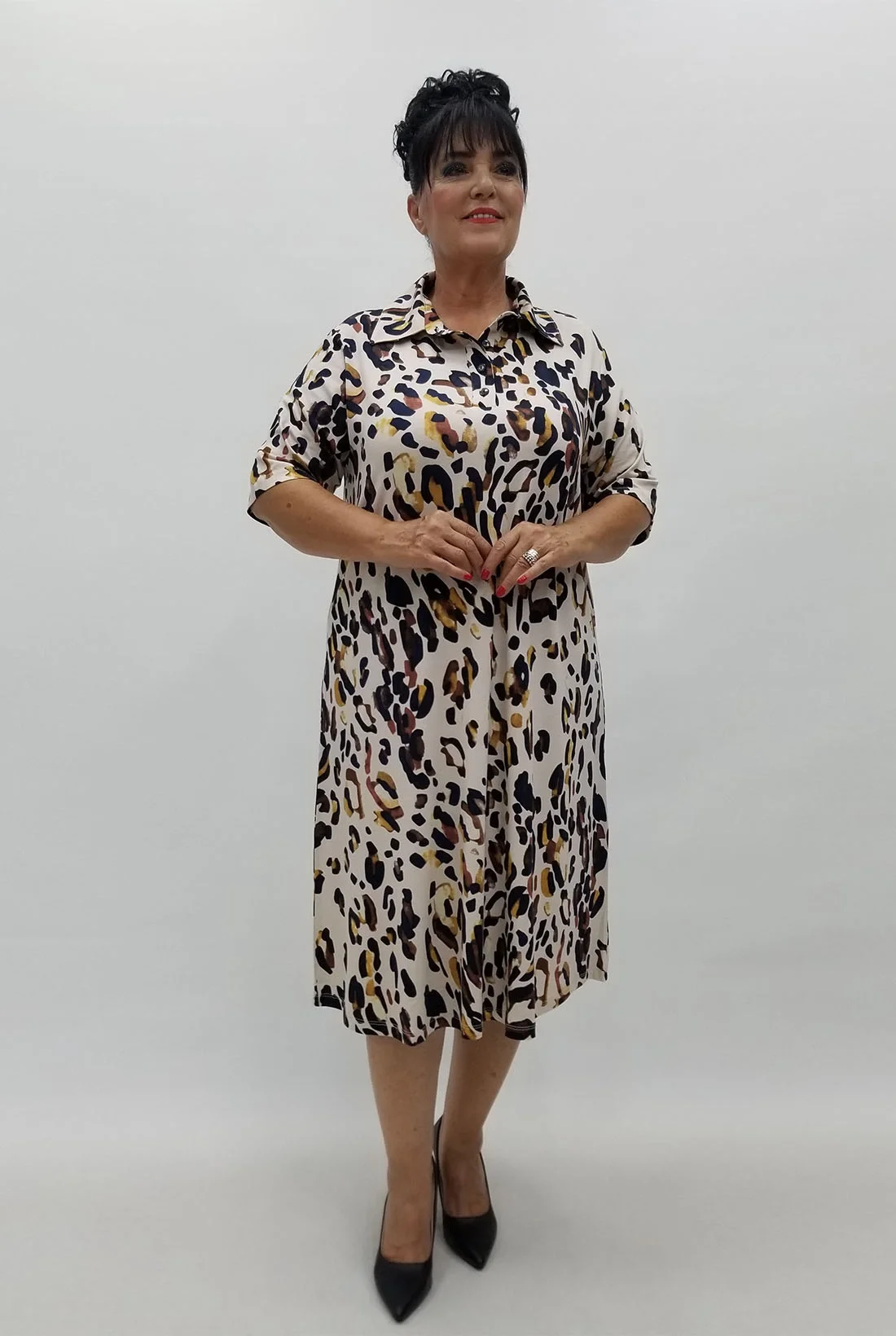 Miraggio Büyük Beden Elbise 99921 KREM