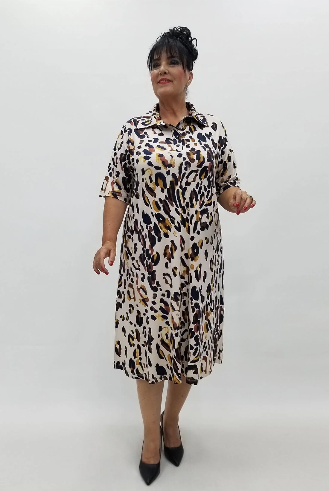 Miraggio Büyük Beden Elbise 99921 KREM