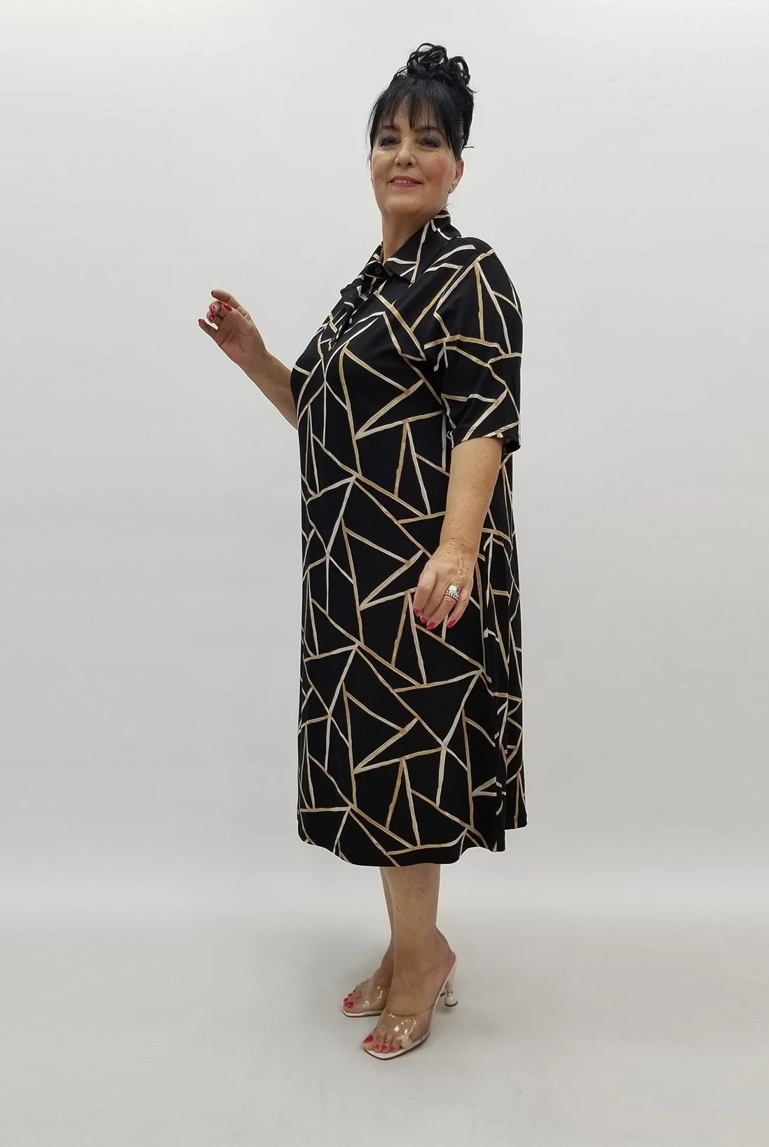 Miraggio Büyük Beden Elbise 99921 SİYAH