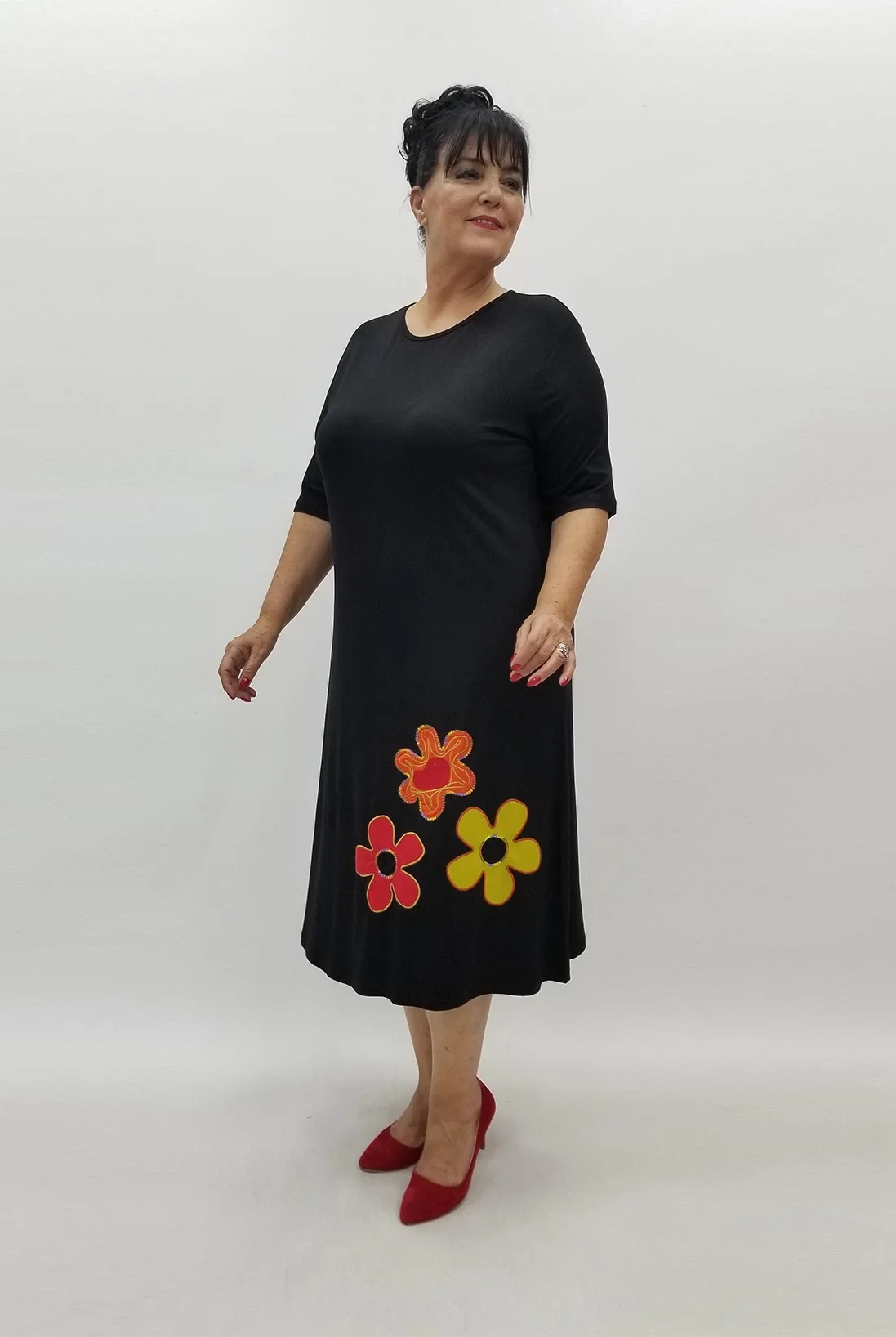 Miraggio Büyük Beden Elbise 99926 SİYAH