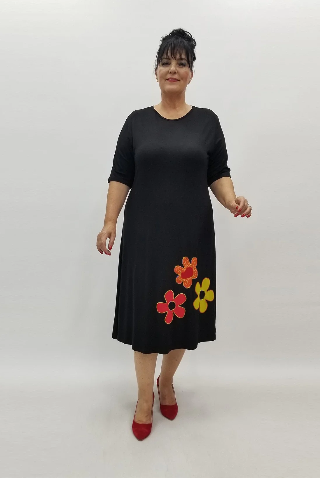 Miraggio Büyük Beden Elbise 99926 SİYAH