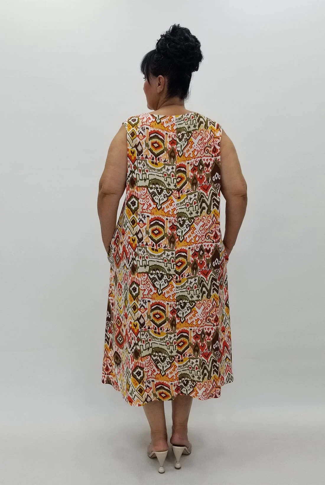 Miraggio Büyük Beden Elbise 99930 BEYAZ/HARDAL