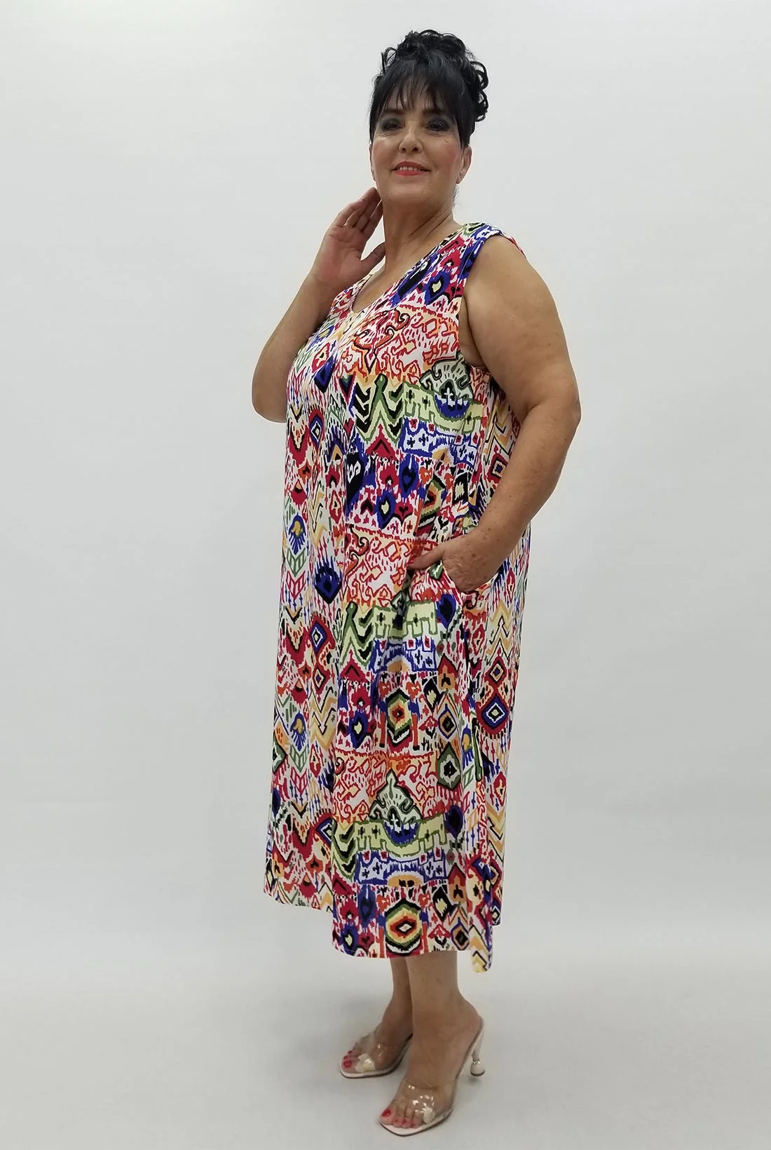 Miraggio Büyük Beden Elbise 99930 LACİ/BEYAZ