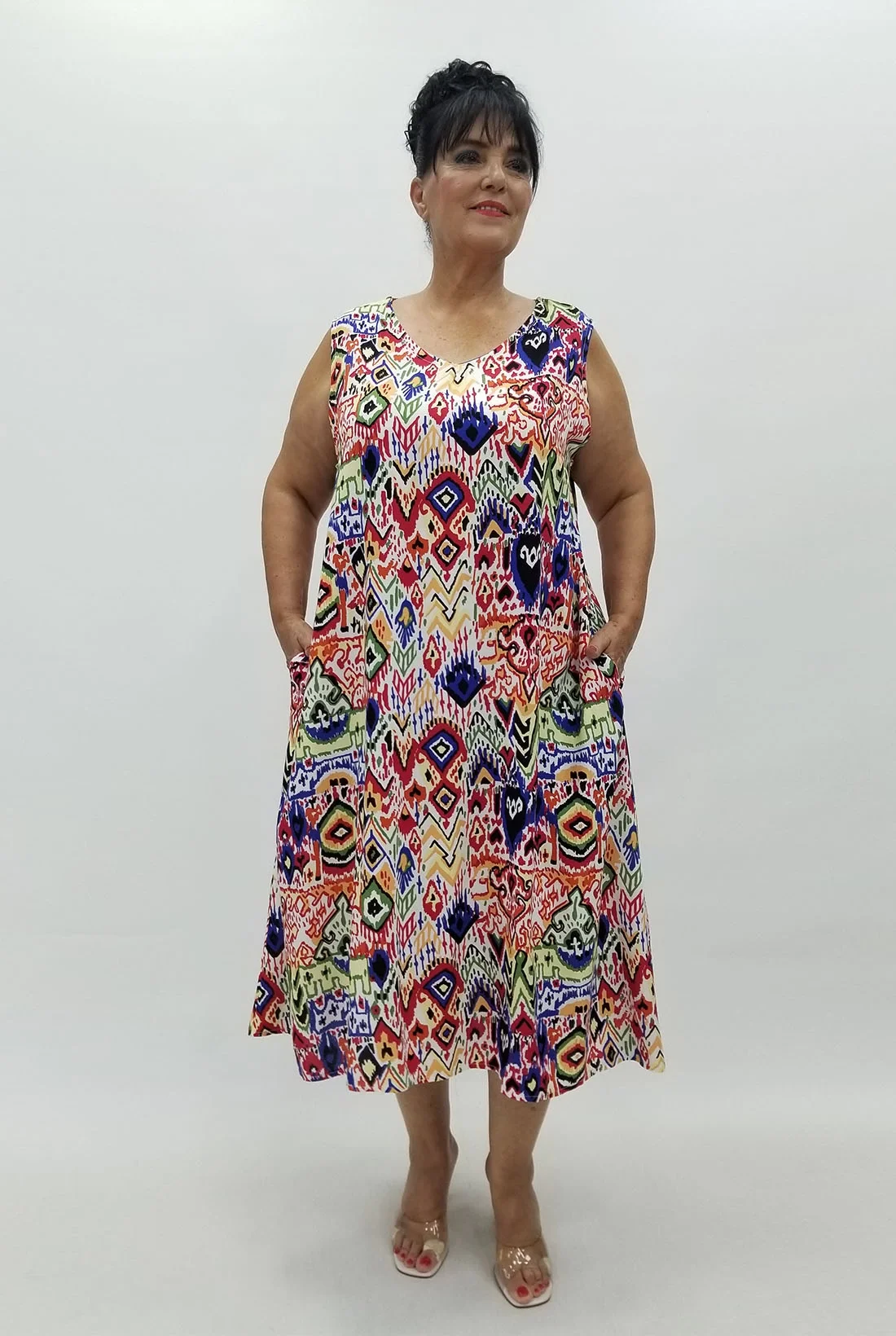 Miraggio Büyük Beden Elbise 99930 LACİ/BEYAZ