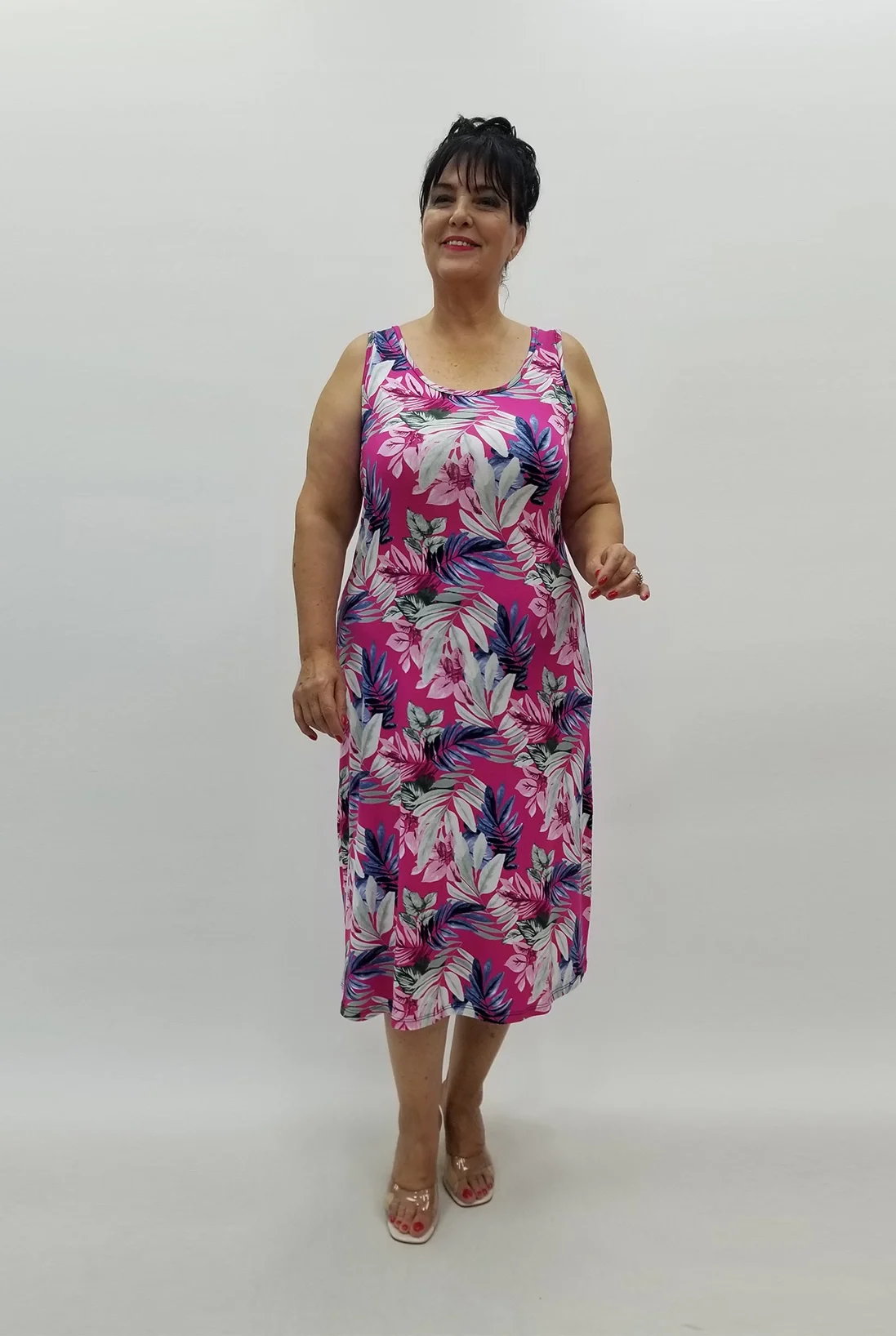 Miraggio Büyük Beden Elbise 99931 FUŞYA