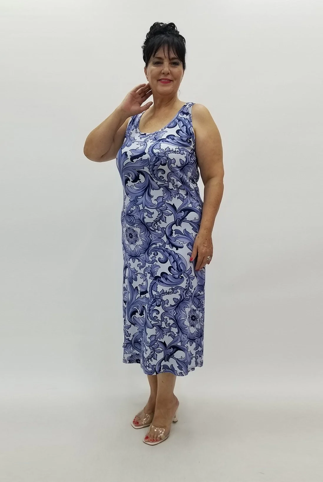 Miraggio Büyük Beden Elbise 99931 MAVİ