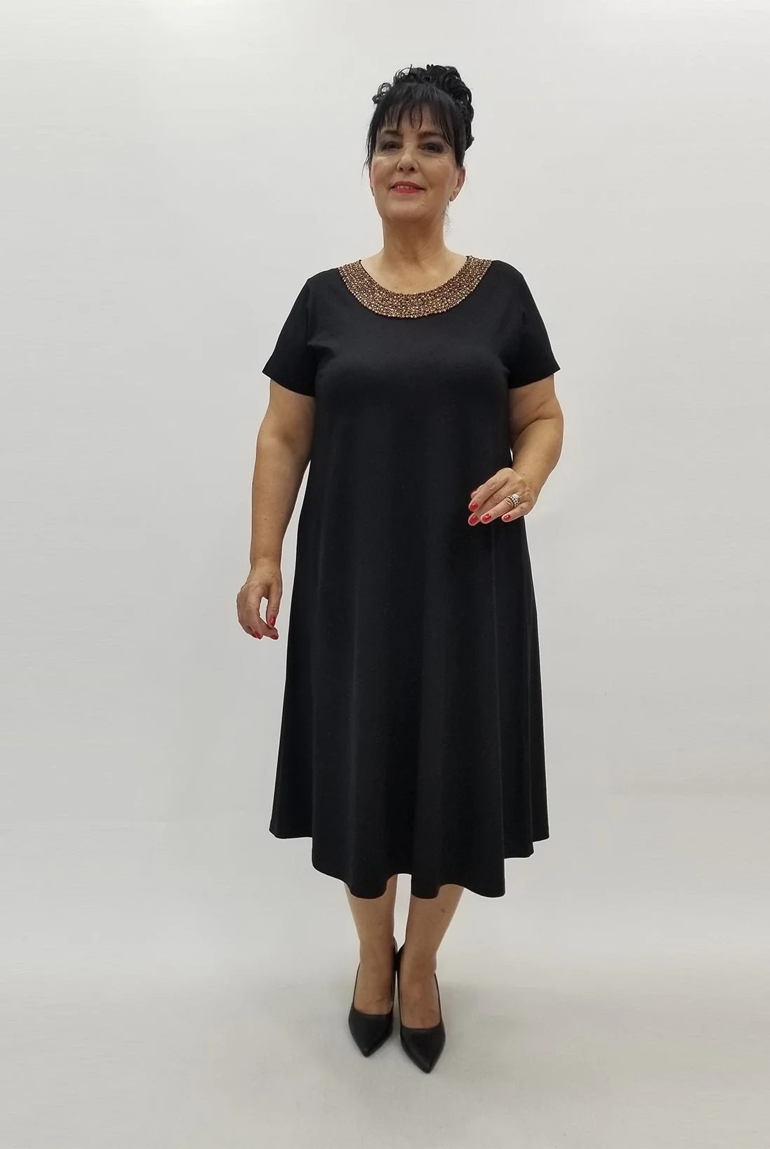 Miraggio Büyük Beden Elbise 99932 SİYAH