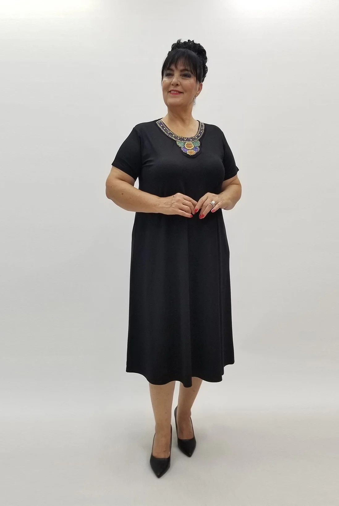 Miraggio Büyük Beden Elbise 99933 SİYAH