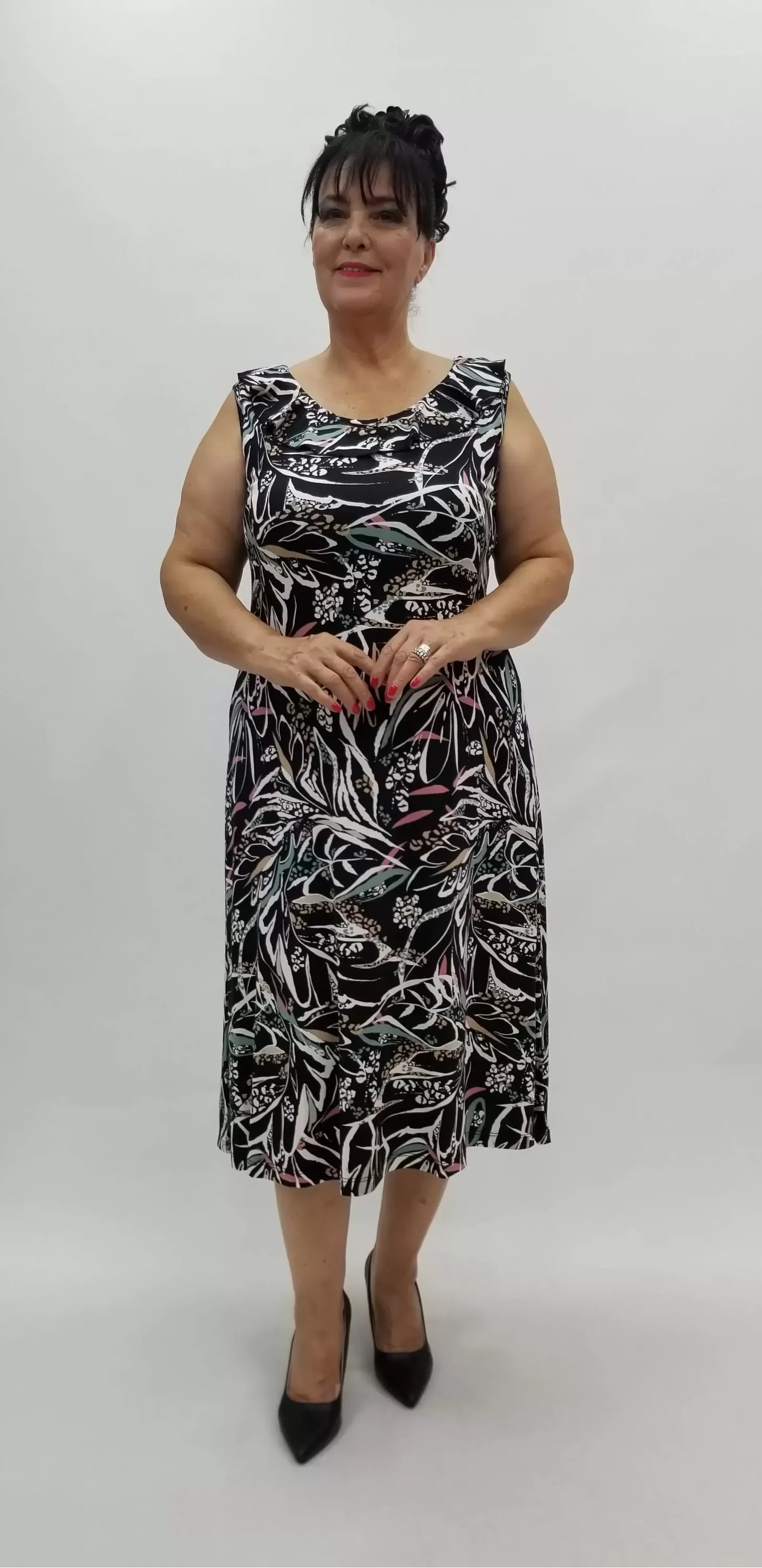 Miraggio Büyük Beden Elbise 99935 SİYAH