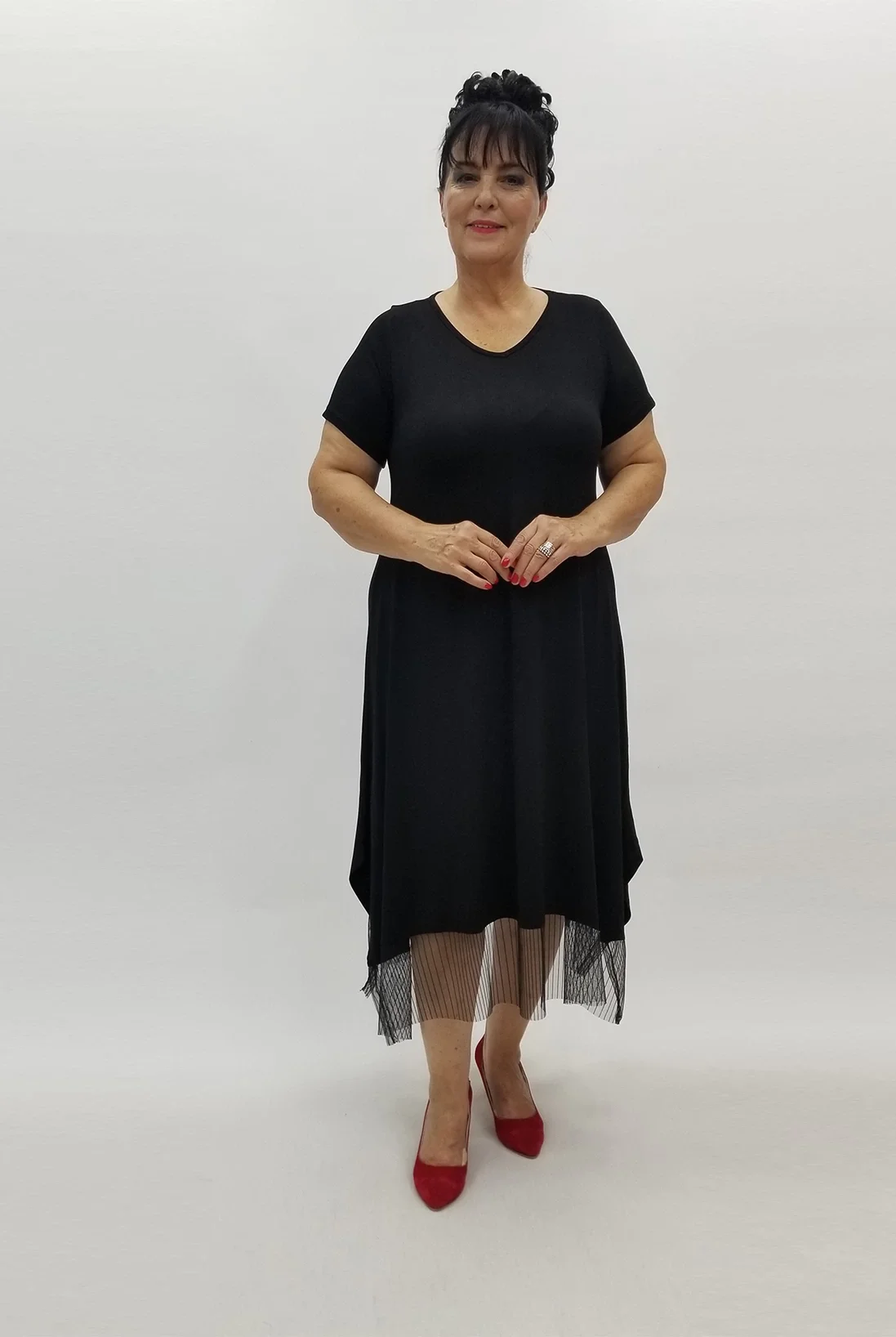 Miraggio Büyük Beden Elbise 99936 SİYAH